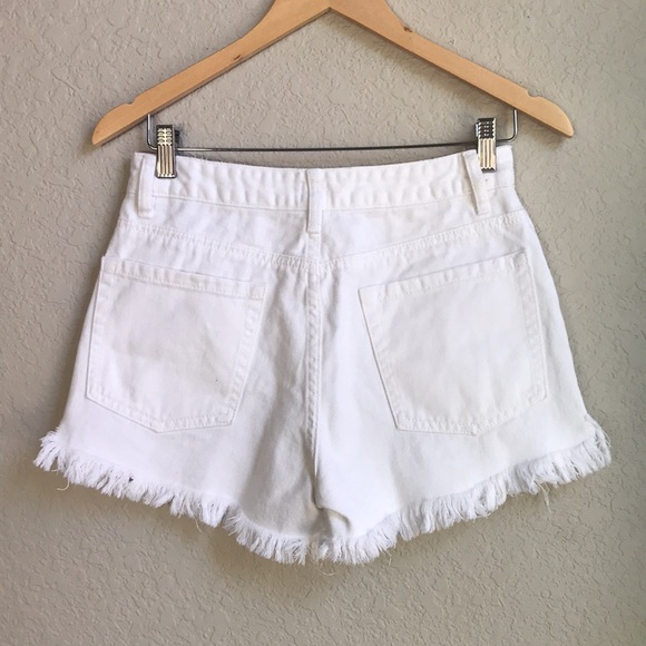 Sisstr Revolution White Denim Distressed Shorts - Picture 3 of 16
